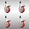 Service Caster 5 Inch 316SS Red Poly Swivel 1-3/8 Inch Expanding Stem Caster Set Lock Brake SCC-SS316TTLEX20S514-PPUB-RED-138-4 - alternate 1